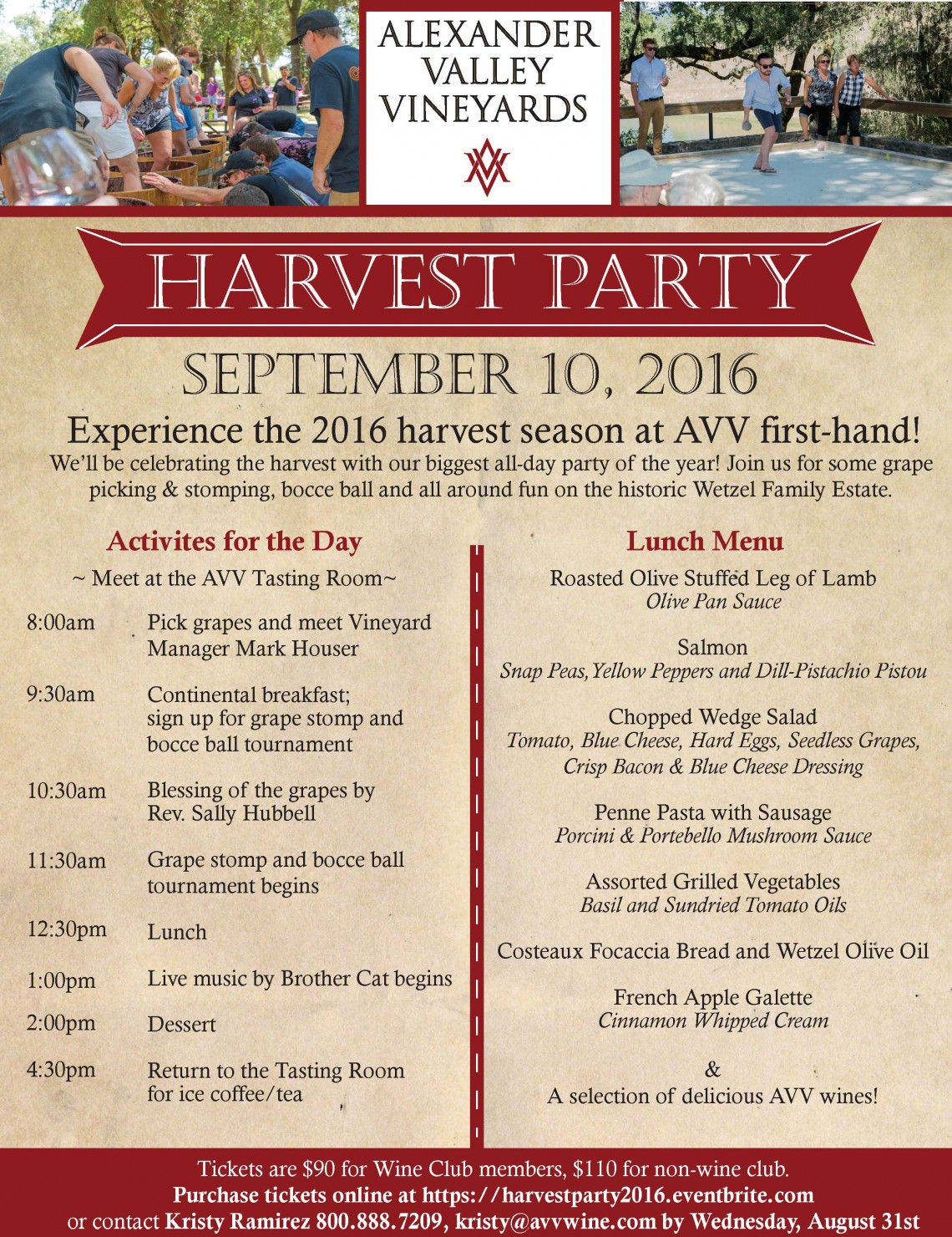  Harvest Party at Alexander Valley Vineyards 2016